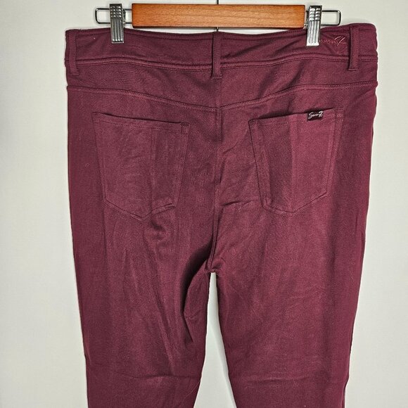 Seven 7 Size 14 SKINNY 4-WAY STRETCH PONTE Knit Pant In Wine Burgundy - Picture 2 of 13